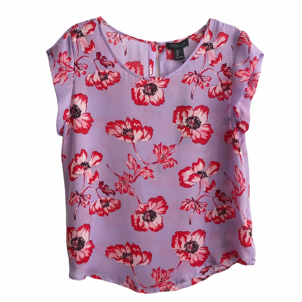 NEW Rachel Zoe Lavender Poppy Blouse L